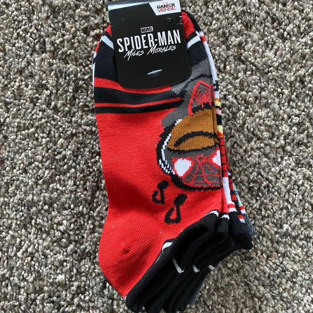 5 Pairs - Marvel Spider-Man Miles Morales Ladies Mix & Match Ankle Socks (5-10) - Picture 2 of 4